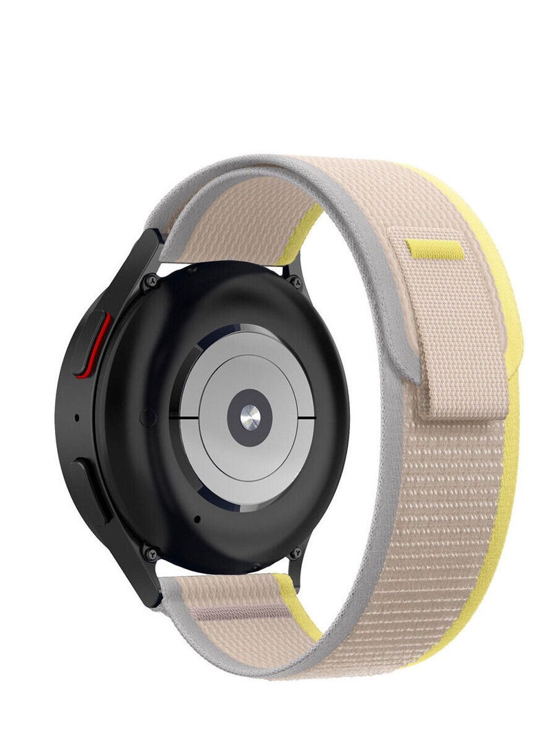 Watch 22mm Trail Loop Nylon Bands Compatible with Samsung Galaxy Watch 3 45mm / Galaxy Watch 46mm / Gear S3 Frontier Band, Adjustable Woven Nylon Braided Sport Band yellow gray  - Image 1