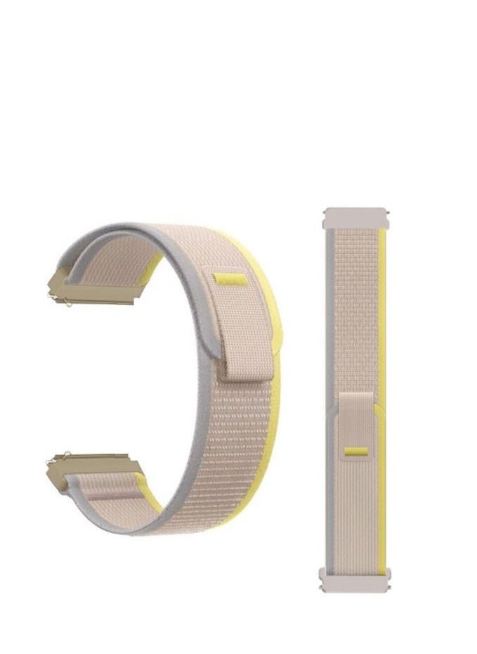 Watch 22mm Trail Loop Nylon Bands Compatible with Samsung Galaxy Watch 3 45mm / Galaxy Watch 46mm / Gear S3 Frontier Band, Adjustable Woven Nylon Braided Sport Band yellow gray  - Image 3