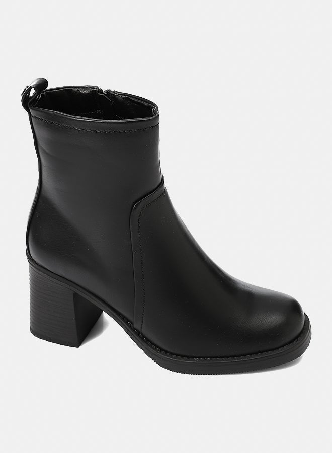 Dejavu Shoes GPS-DVTX-019 Black Suede Heeled Ankle Boot  For Women - Image 1