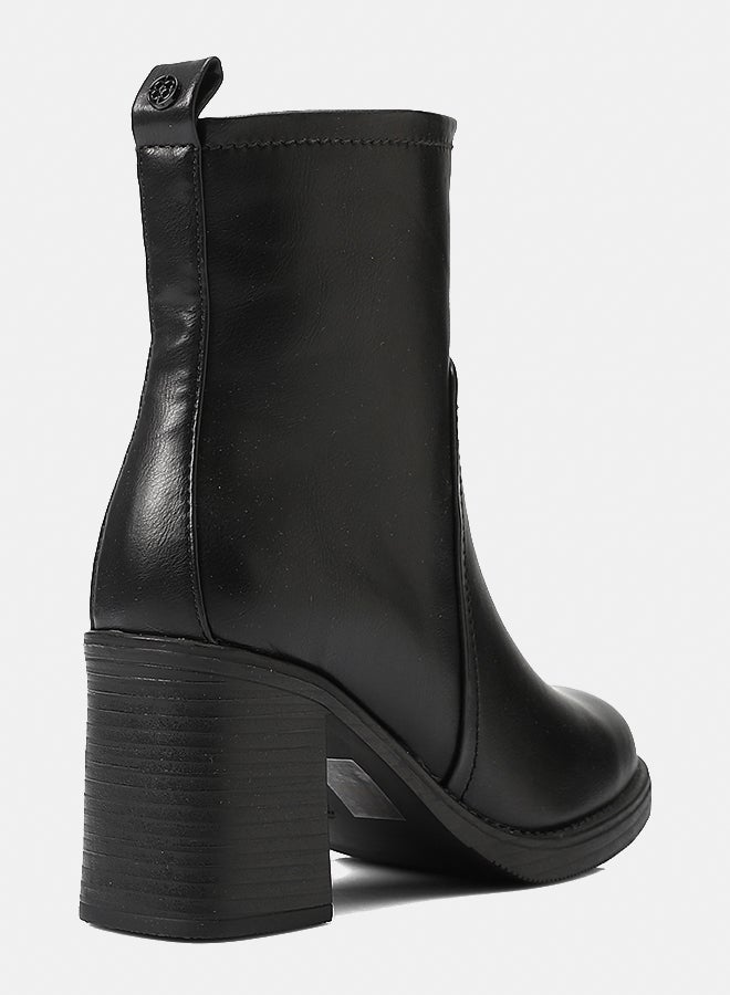 Dejavu Shoes GPS-DVTX-019 Black Suede Heeled Ankle Boot  For Women - Image 3