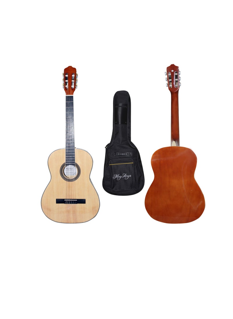 39 inch MegArya Natural Classical Guitar with bag  - Image 1