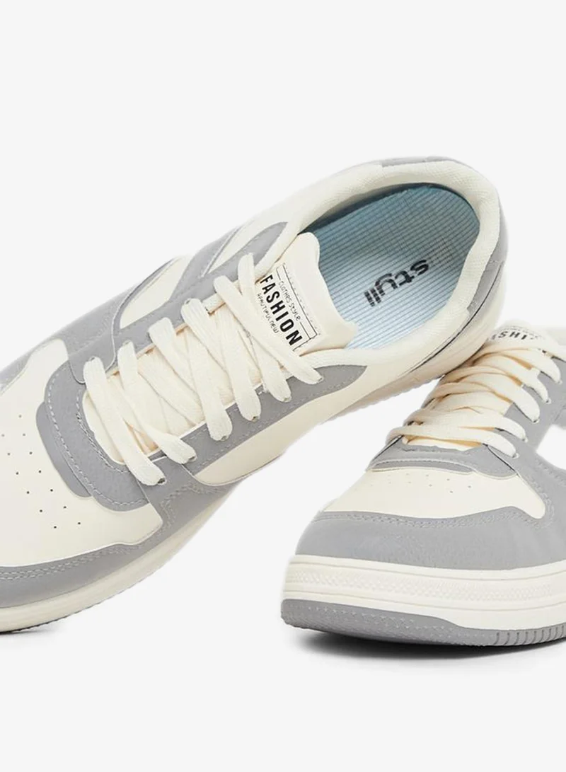 Styli Active Color Block Paneled Lace Up Sneakers