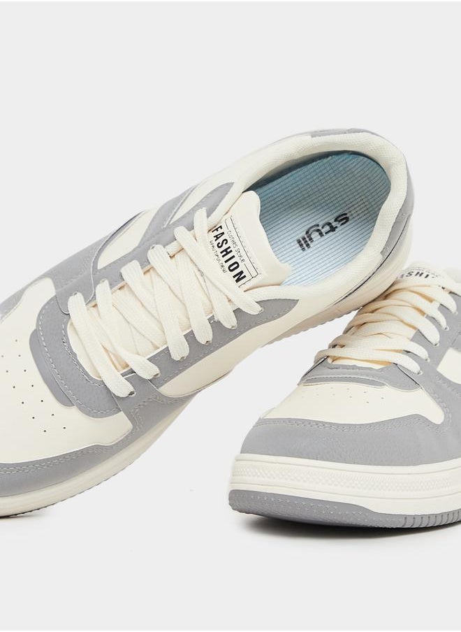 Styli Color Block Paneled Lace Up Sneakers  - Image 2