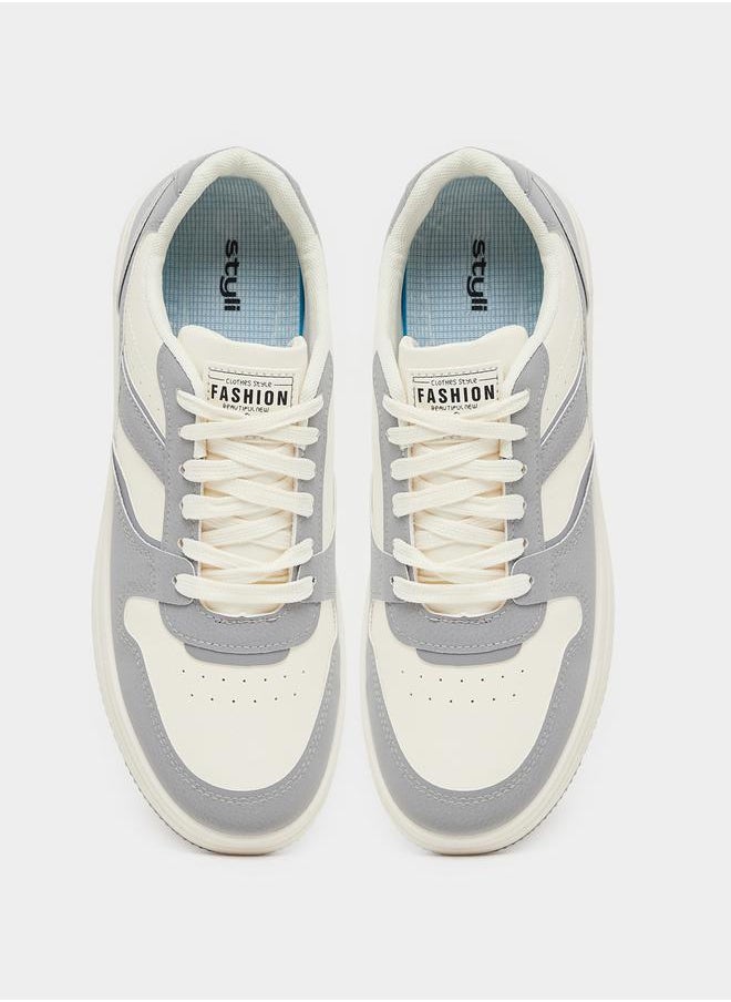 Styli Color Block Paneled Lace Up Sneakers  - Image 4