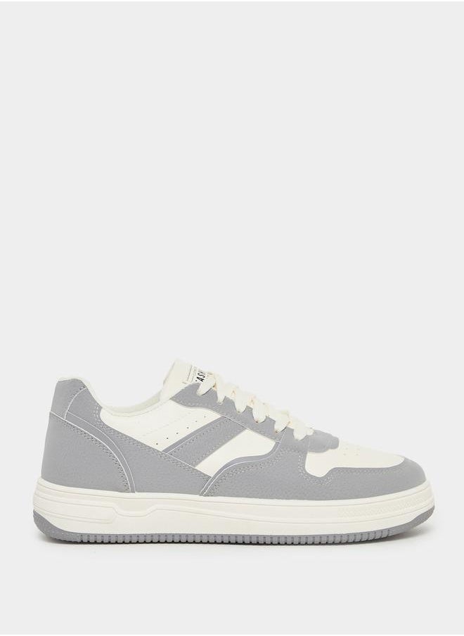 Styli Color Block Paneled Lace Up Sneakers  - Image 1