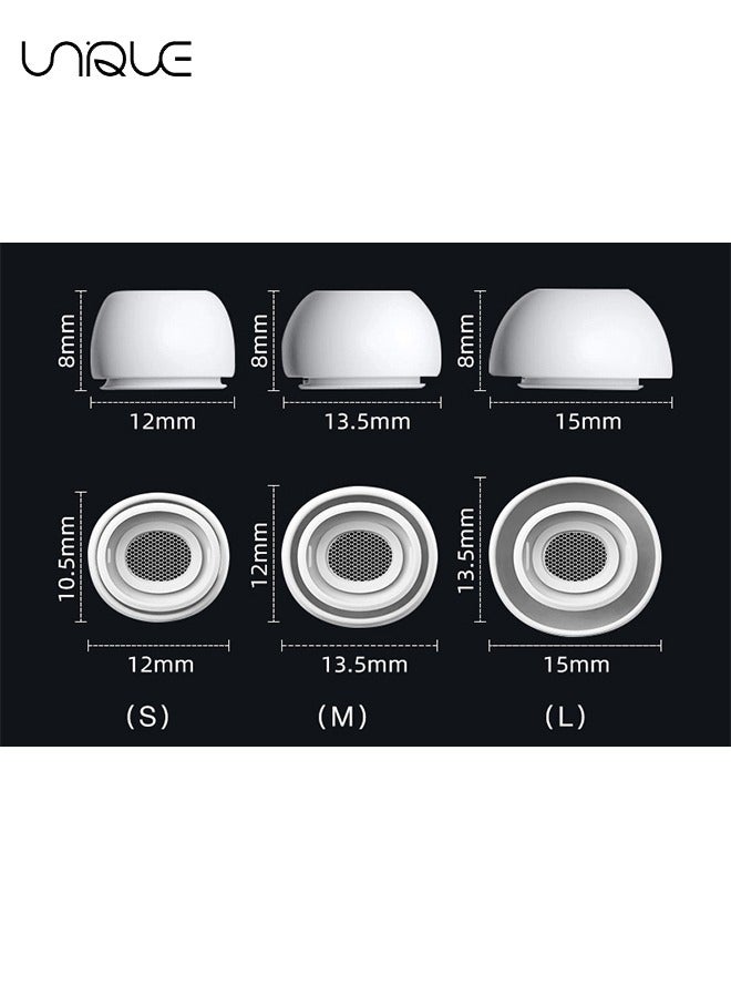 Unique Replacement Ear Tips for AirPods Pro 2 3 Pairs Silicone Earbuds Gel Covers Small Medium Large Sizes Comfortable Fit Daily Use Accessories White - Image 2
