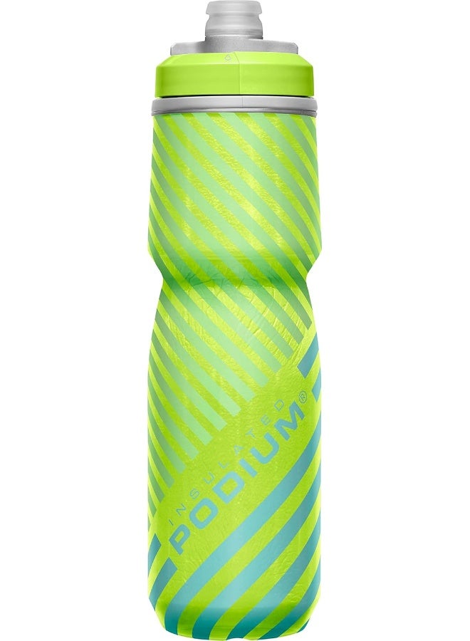 Camelbak Podium Chill Water Bottle, 24 oz Capacity, Lime/Blue Stripe - Image 4