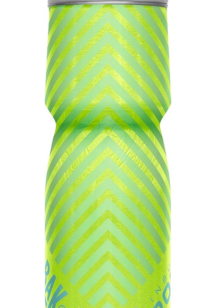 Camelbak Podium Chill Water Bottle, 24 oz Capacity, Lime/Blue Stripe - Image 5