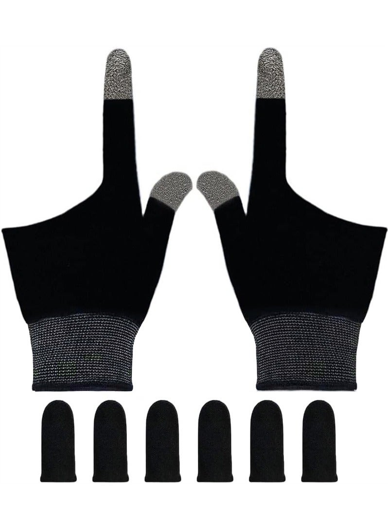 Professional Gaming Finger Sleeves Breathable Anti-Sweat E-Sports Gloves with Nano Silver Fiber for PUBG & Mobile Gaming - Image 1