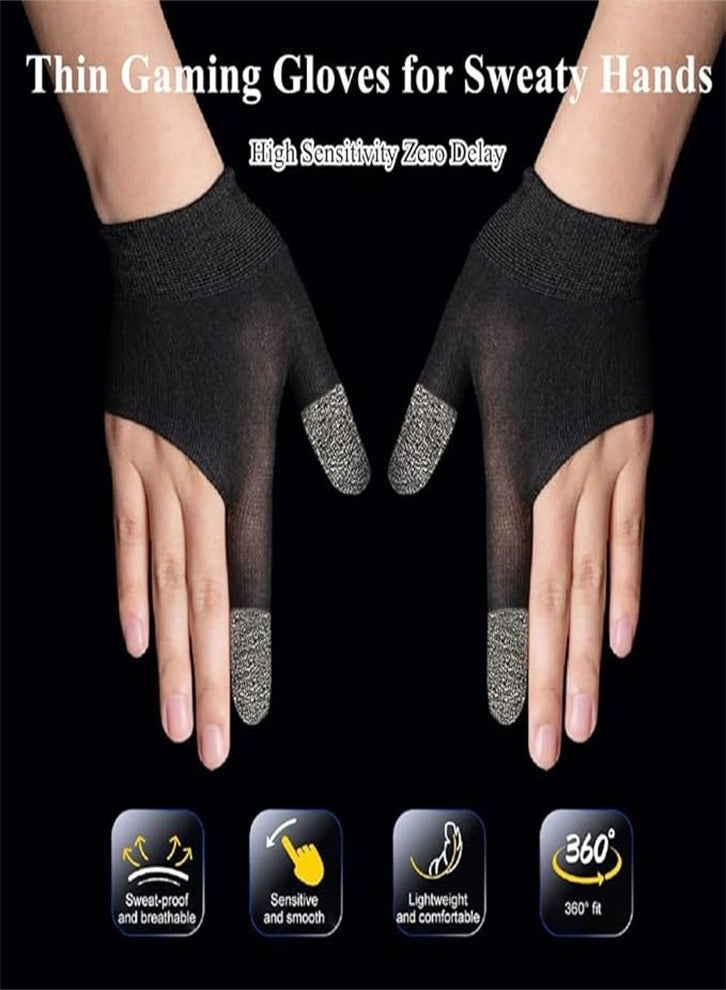 Professional Gaming Finger Sleeves Breathable Anti-Sweat E-Sports Gloves with Nano Silver Fiber for PUBG & Mobile Gaming - Image 2