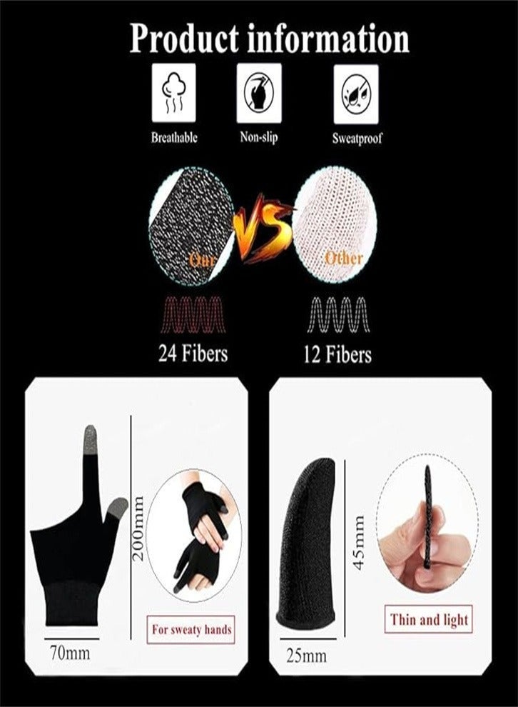 Professional Gaming Finger Sleeves Breathable Anti-Sweat E-Sports Gloves with Nano Silver Fiber for PUBG & Mobile Gaming - Image 3