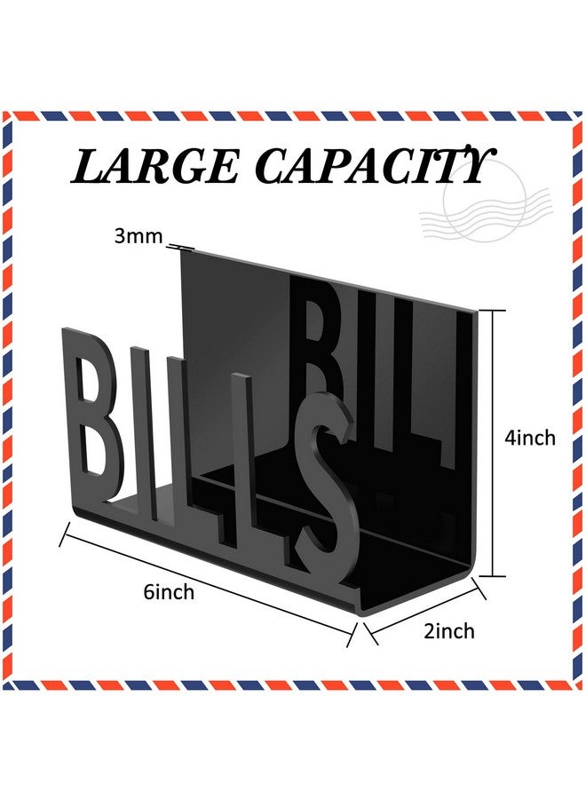 Nezyo Desktop Mail Letter Holder 3 Pieces Black Bills Organizer Modern Cutout Envelope Holder Acrylic Desk Mail Organizer Envelope Design Mail Holder For Desk Desktop Mail Sorter For Home And Office - Image 2