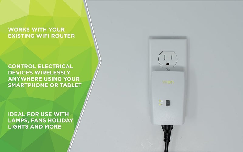 Woods WiOn 50050 Indoor WiFi Plug With 1 Grounded Outlet White - Image 4