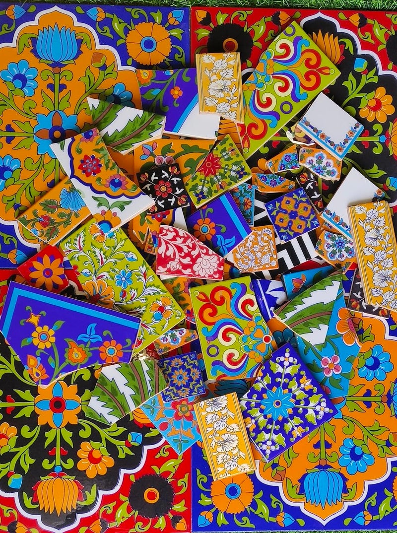Shiv Kripa Blue Pottery Home Decorative Broken Ceramic Blue Pottery Mexican Tile for Murals and Mosaics, (Pack of 1.5 Kilogram) New! Best Deal! - Image 4