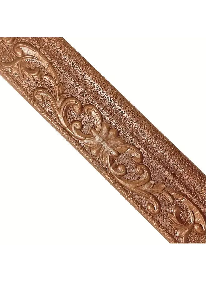 ملصق حائط إطار بني ثلاثي الأبعاد، شريط تشكيل رغوي ذاتي اللصق، مقاس 90 × 3 بوصة للورش المنزلية - Image 1