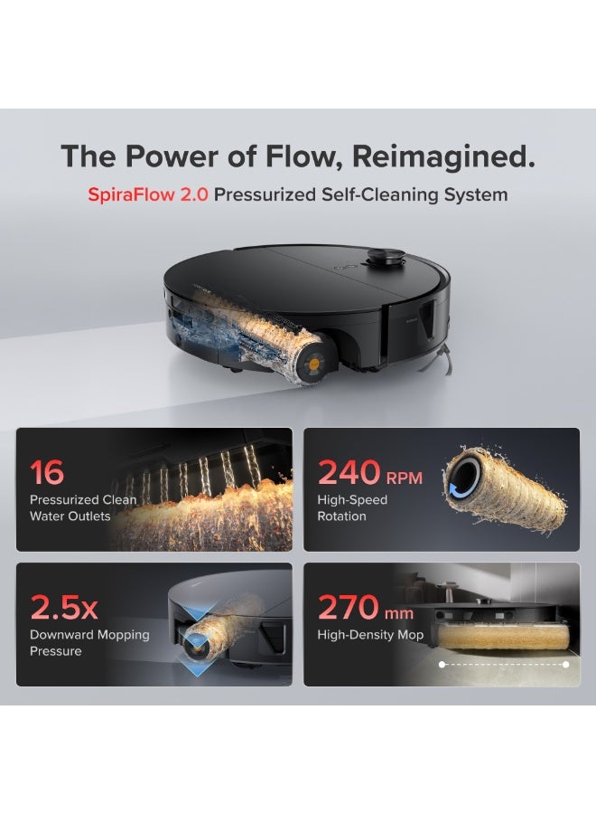 roborock Saros 20 Flow Robot Vacuum and Mop, 36,000Pa Ultra-Thin Robot Vacuum Cleaner, Heat Drying and 212°F Self-Cleaning Roller Mop with 15mm Auto-Lift, 3.46in Double-Layer Threshold, 300+ Obstacle Avoidance, Zero Tangling, Intelligent Dirt Detection - Image 2