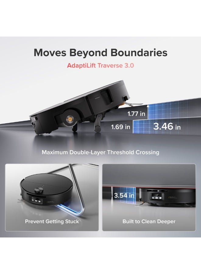 roborock Saros 20 Flow Robot Vacuum and Mop, 36,000Pa Ultra-Thin Robot Vacuum Cleaner, Heat Drying and 212°F Self-Cleaning Roller Mop with 15mm Auto-Lift, 3.46in Double-Layer Threshold, 300+ Obstacle Avoidance, Zero Tangling, Intelligent Dirt Detection - Image 4
