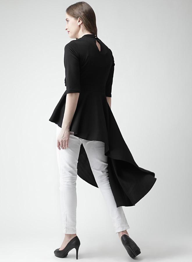 كاجوالي توب كاسوال بتفاصيل مكشكشة وهيم غير متساوٍ - Image 3