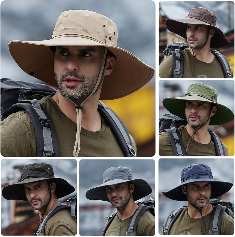 Eacam Sun Hat for Men&Women - Eacam Waterproof 12CM Wide Birm Bucket Hat UV Protection Boonie Hat for Fishing Hiking - Image 2