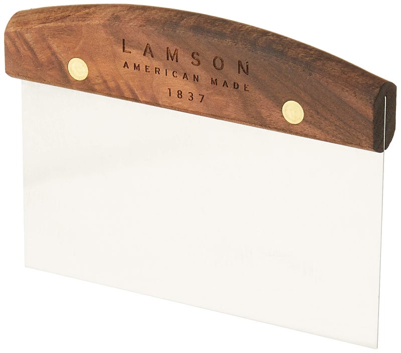Lamson Kitchen Utensils - 3" x 6" Bench Scraper, High-Carbon Stainless Steel Dough Scraper, Ergonomic Riveted Walnut Handle, Handcrafted, Full-Tang Design, Built to Last - Image 4