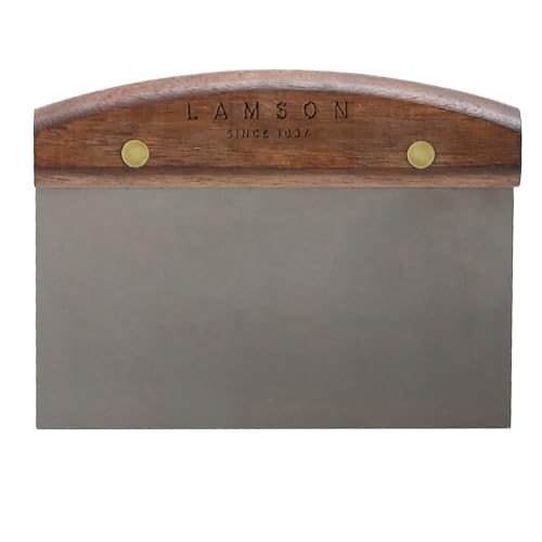 Lamson Kitchen Utensils - 3" x 6" Bench Scraper, High-Carbon Stainless Steel Dough Scraper, Ergonomic Riveted Walnut Handle, Handcrafted, Full-Tang Design, Built to Last - Image 1