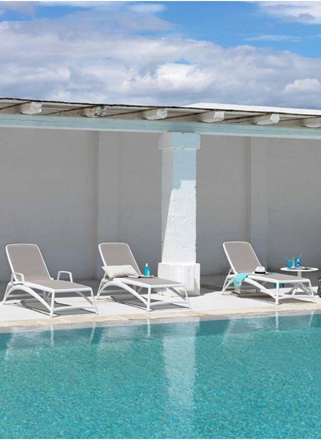 Suncoast - Nari Atlantico Sun Lounger Bianco / Tortora Fab - Image 1