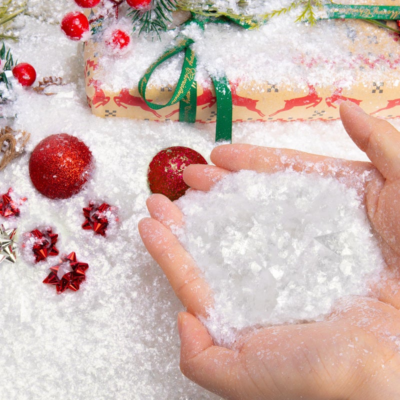 Shupakul 20Oz/570G Christmas Fake Snow Decoration- White Twinkles Artificial Flake Fake Snow Powder Filler- Sparkling Artificial Snow For Christmas Village Decoration Diy Crafts - Image 3