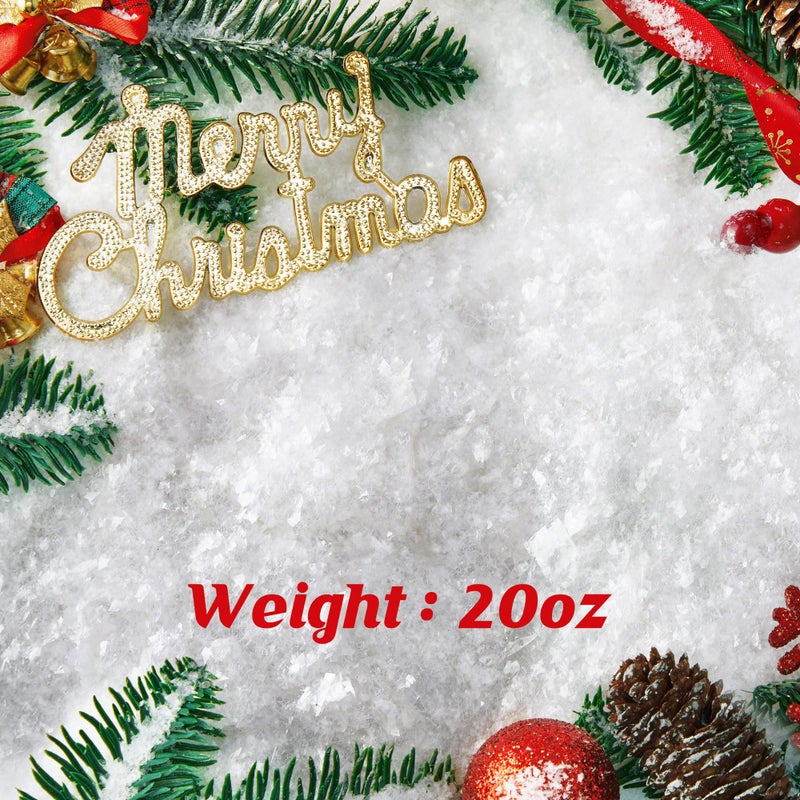 Shupakul 20Oz/570G Christmas Fake Snow Decoration- White Twinkles Artificial Flake Fake Snow Powder Filler- Sparkling Artificial Snow For Christmas Village Decoration Diy Crafts - Image 2