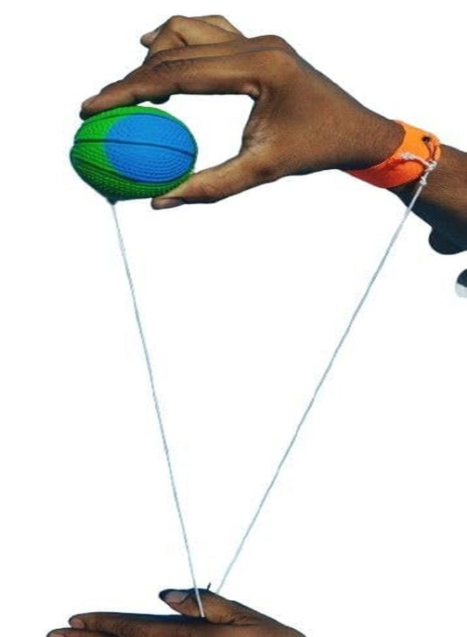 ZOKCY 2 in 1 (1 Rainbow Magic Spring Toy + 1 Rubber Bouncing Return Ball) for Kids/Rainbow Spring Fun Activity Stress Relief/Rubber Bouncing Stress Relief Bounce Return Ball with Elastic Wrist Band - Image 5
