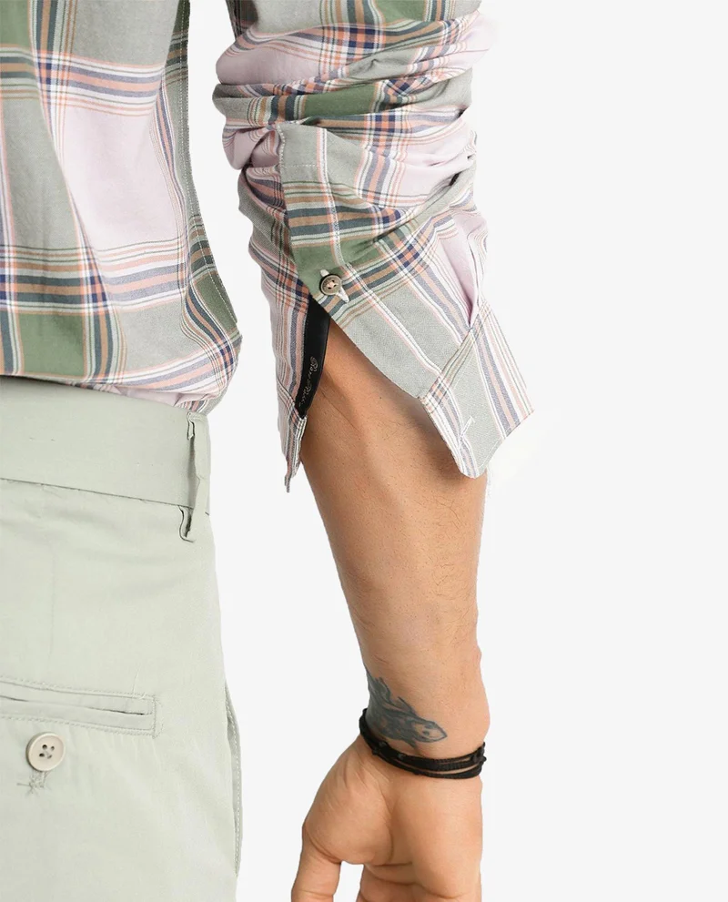 Rare Rabbit Men's Matt Oxford Check Cotton Shirt