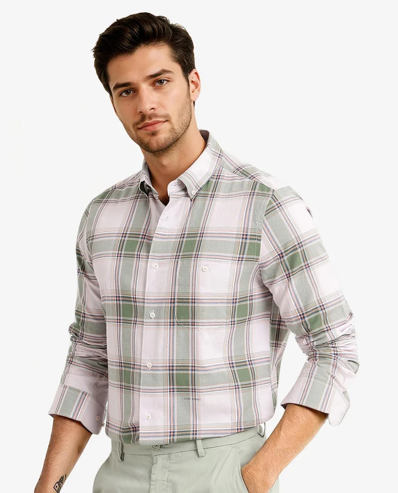 Rare Rabbit Men's Matt Oxford Check Cotton Shirt