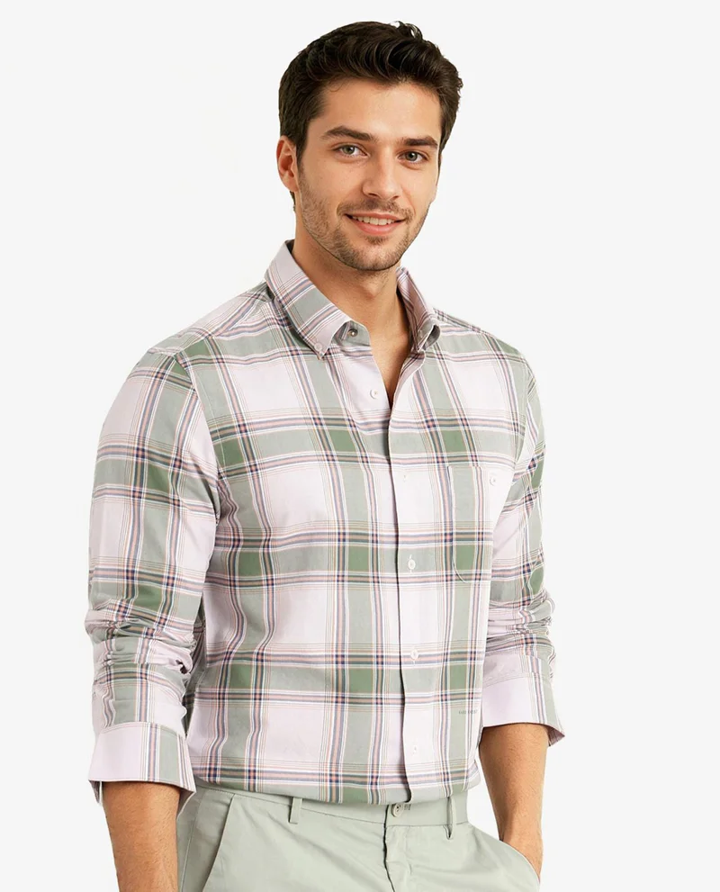 Rare Rabbit Men's Matt Oxford Check Cotton Shirt