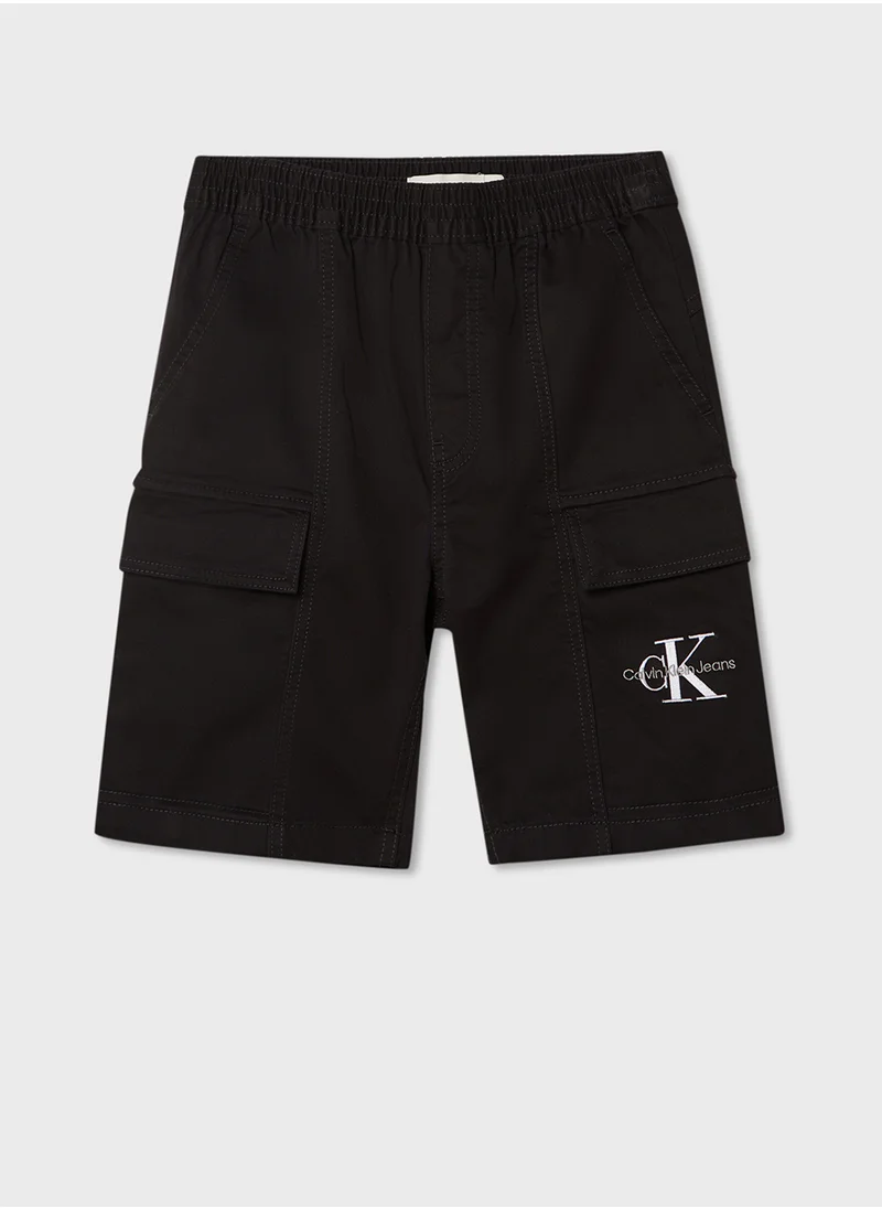 كالفن كلاين جينز Kids Logo Detailed Woven Shorts