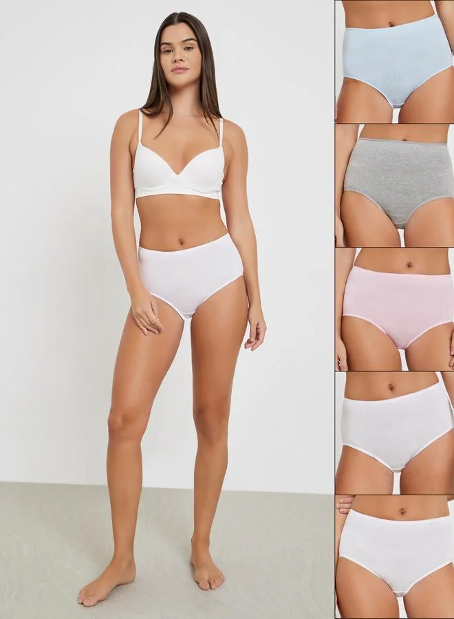 Styli Pack of 5 - Cotton Solid Full Briefs