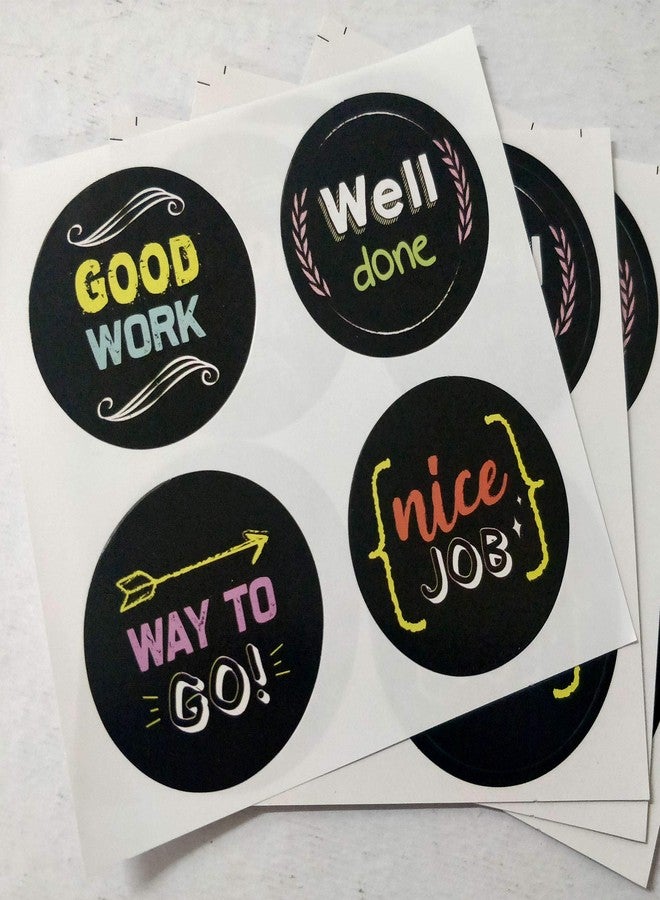 weRevel Paper Chalkboard Theme Appreciation Stickers, 40 Count, 2 Inches, Round, 4 Unique Designs - Image 5