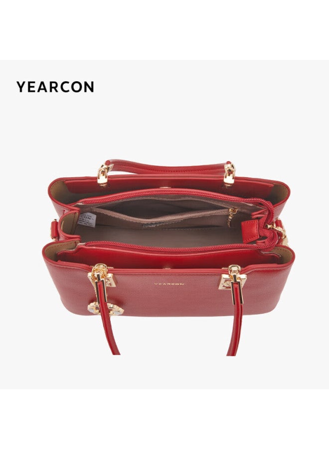 YEARCON Yierkang Birthday Gift Large Capacity Tote Bag Soft Surface Mom Bag Wedding Bag Ladies Handbag S2w28094-956 Wine Red - Image 3