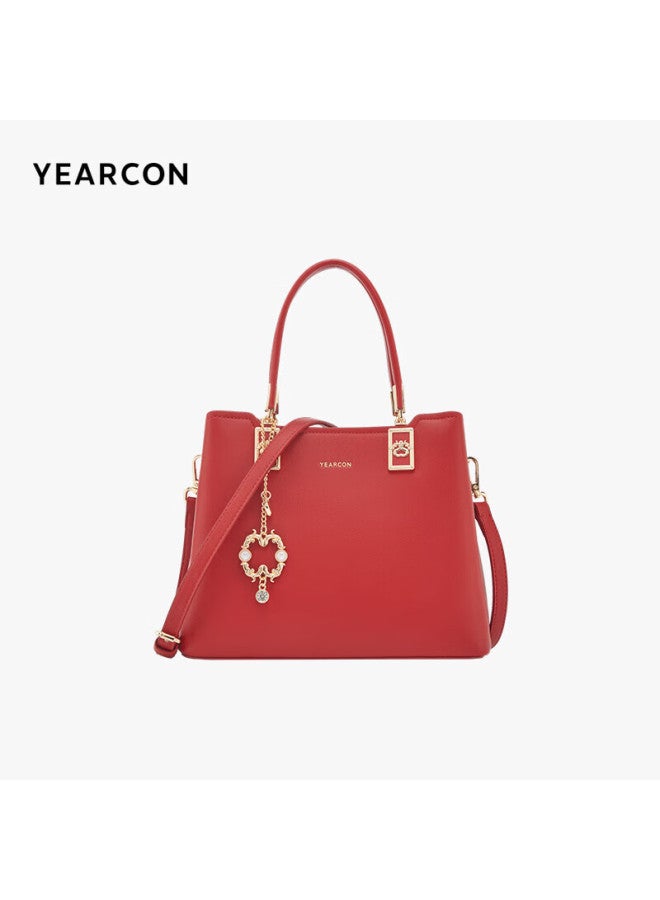 YEARCON Yierkang Birthday Gift Large Capacity Tote Bag Soft Surface Mom Bag Wedding Bag Ladies Handbag S2w28094-956 Wine Red - Image 1