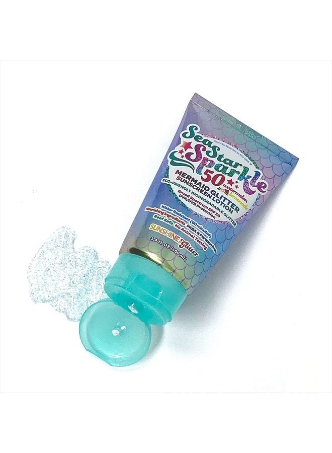 Sunshine & Glitter Sea Star Sparkle Mermaid SPF 50 Biodegradable Glitter Sunscreen - Image 2
