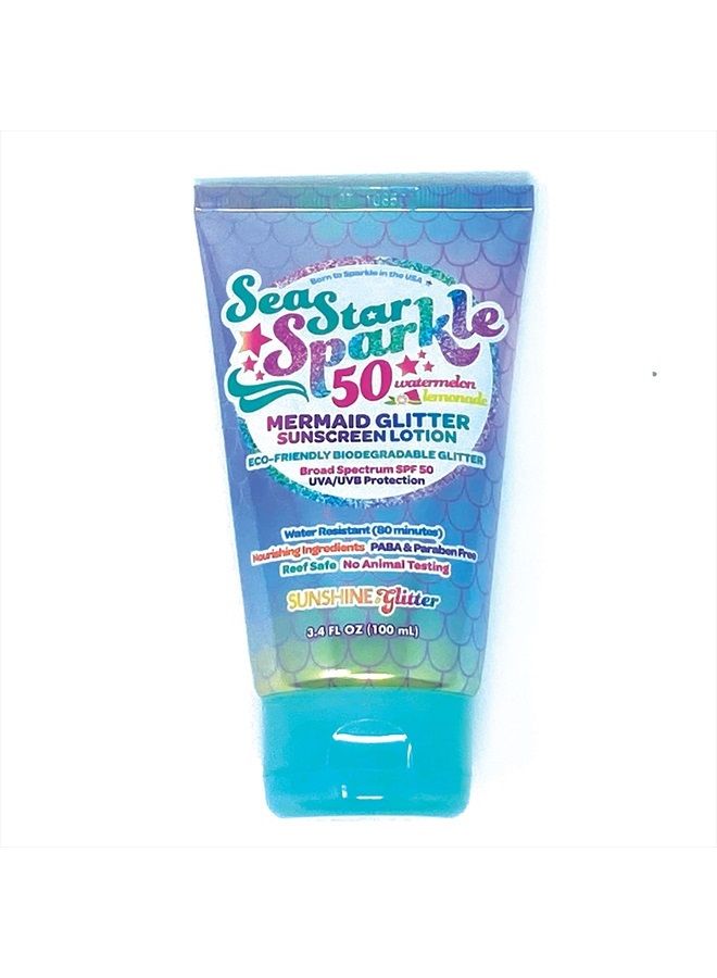 Sunshine & Glitter Sea Star Sparkle Mermaid SPF 50 Biodegradable Glitter Sunscreen - Image 1