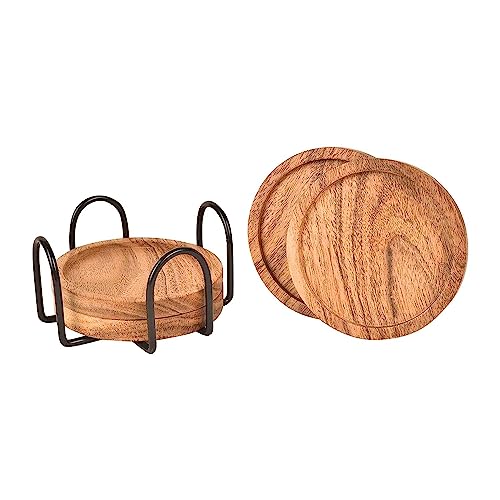 SYSI HOME Wooden Tea Coasters Set for Dining Table Decor Accessories - Coster Set for Office Table-Durable and Long-Lasting, Premium Finish, (Squre Holder) - Image 3