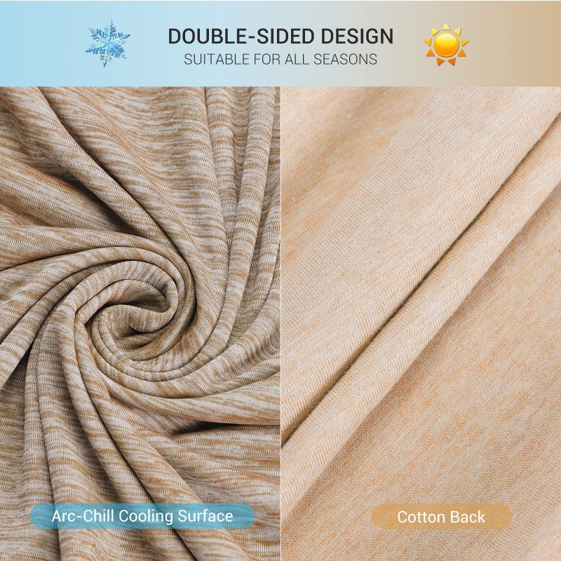 MarchPower Cooling Pillingcase Size for Hot Sleepers اليابانية Arc-Chill Case Cases Double Design 2 Pack Zipperd Creatable Condible Condible Case (King 20 'x 36')-Beige - Image 3