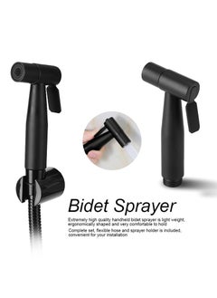 Zibuyu ZIBUYU® Jet Spray for Toilet, Handheld Toilet Jet Spray Stainless Steel Easy Grip, Leak Proof, Bathroom Shower Head with Hose Bidet Toilet Sprayer Faucet Toilet Bidet - Black  - Image 3