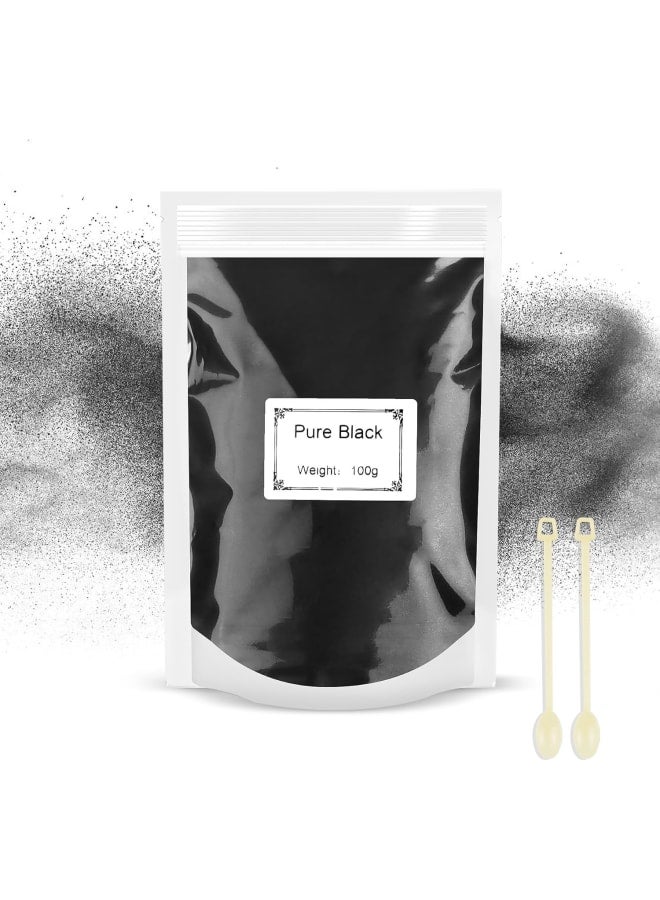 100 g Mica Powder - Metallic Epoxy Resin Pigment Pigment Epoxy Soap, Soap Dye, Powder Dye for Resin Making, Jewellery, Soap, Slime, Bombs, Bath, Candles (Black)  - Image 1