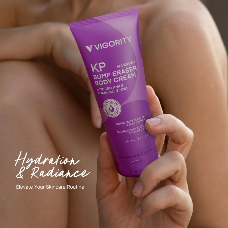 Vigority KP Bump Eraser for Keratosis Pilaris: Body Moisturizer Exfoliating Cream - KP Bump Be Gone Treatment for Bumpy Dry Rough Skin - Image 4