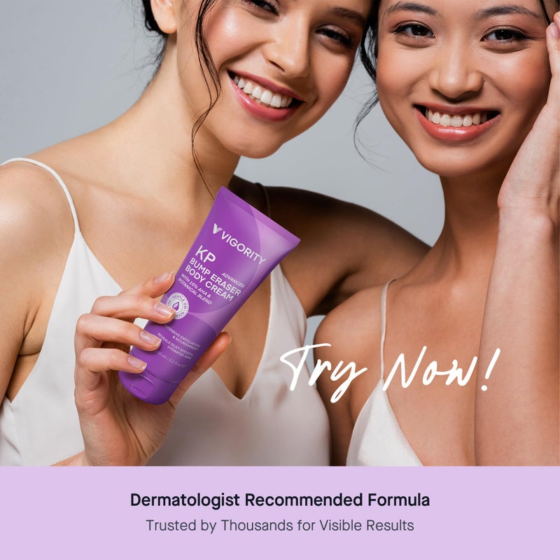 Vigority KP Bump Eraser for Keratosis Pilaris: Body Moisturizer Exfoliating Cream - KP Bump Be Gone Treatment for Bumpy Dry Rough Skin - Image 5