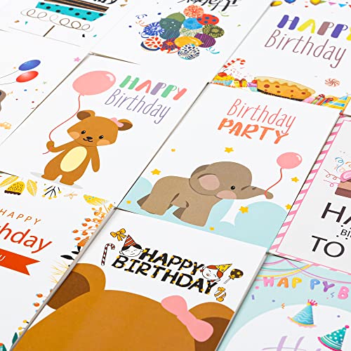feela Birthday Cards Bulk, 160 Pack 40 Designs Happy Birthday Card Assortment Box with 160 Blank Envelopes 168 Pieces of Stickers 6 Washi Tapes, 4 X 6 Inches Greeting Cards For Girls Family Friends - Image 4
