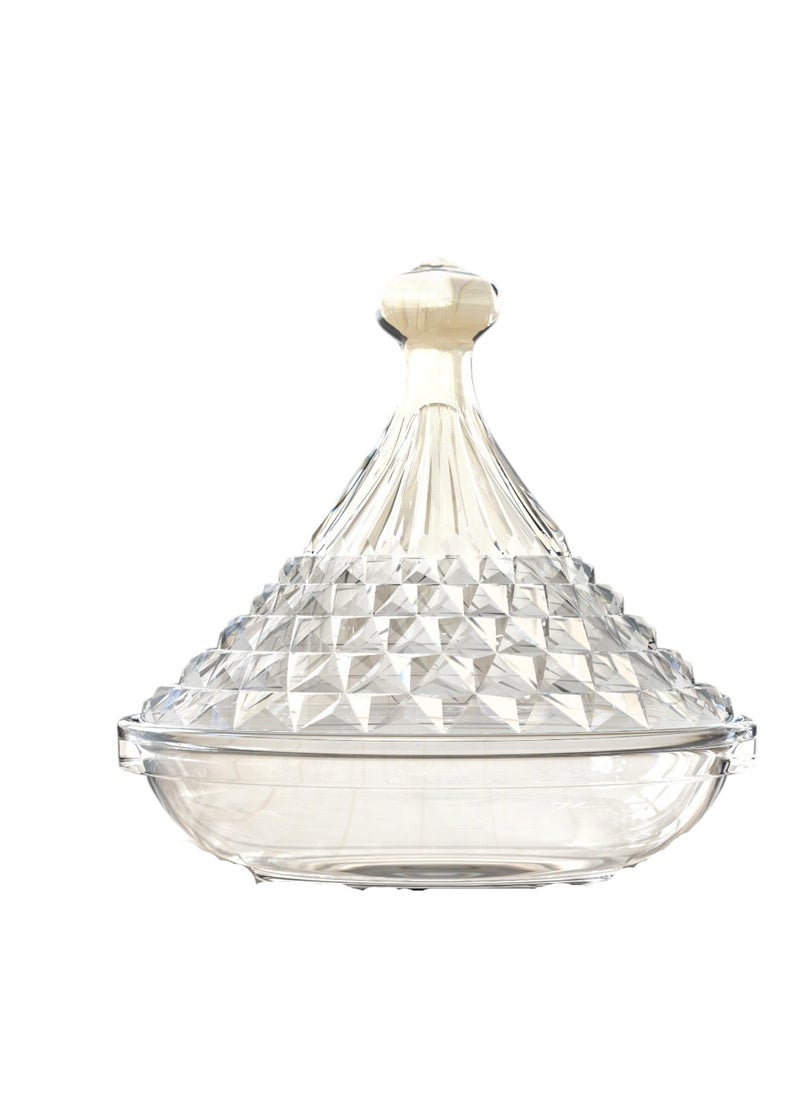 CITY GLASS City Glass Maiorca Tajin Set - Transparent Glass Bowl with Lid, Includes 1 Tajin Bowl + 1 Cover, 200 ML, Elegant Design for Serving Appetizers, Sauces & Small Dishes, Durable & Stylish Glassware  - Image 1