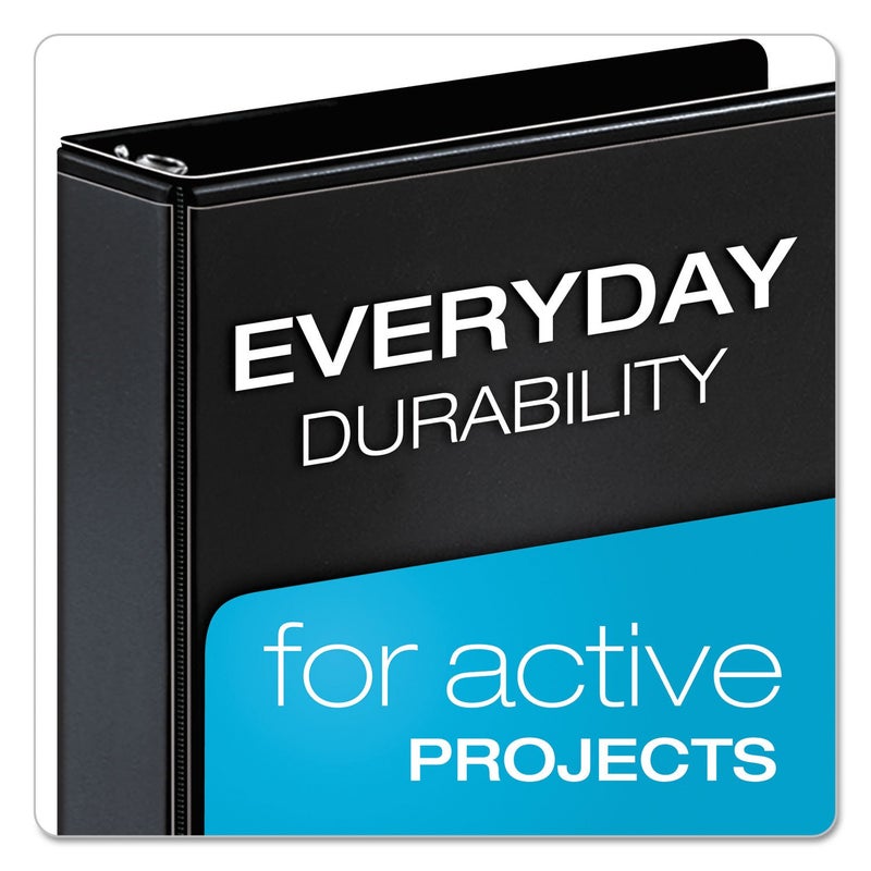Cardinal Performer 3-Ring Binder, 5", Locking Slant-D Rings, 1,050-Sheet Capacity, ClearVue Presentation Binder, Nonstick, PVC-Free, Black (17951) - Image 4