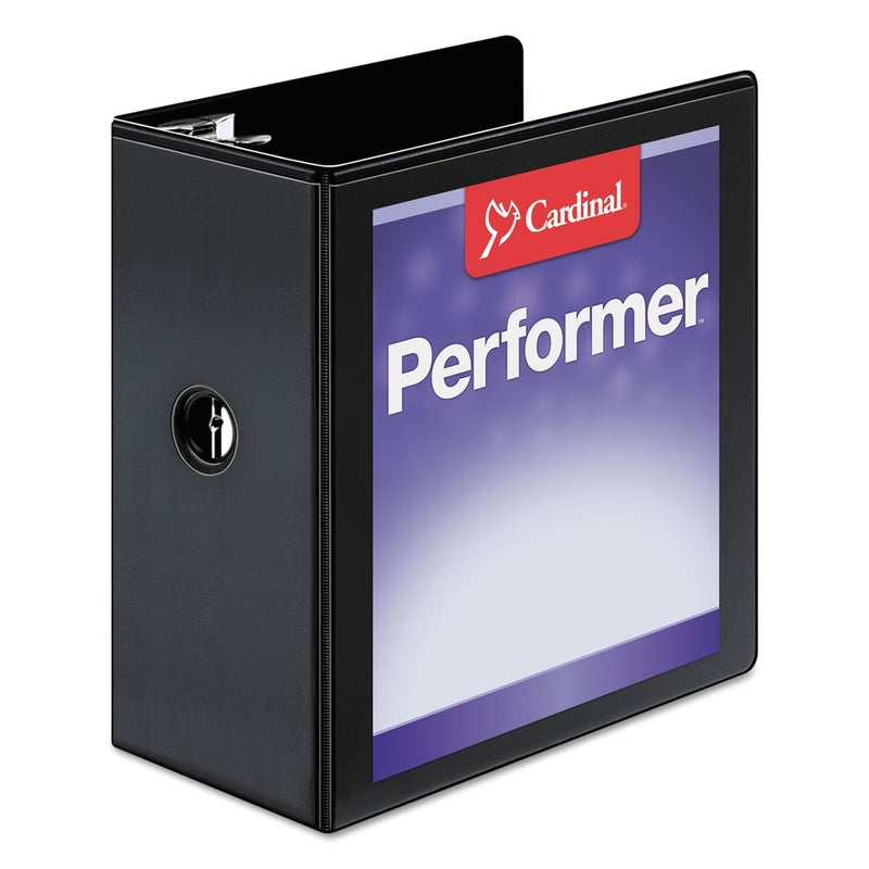 Cardinal Performer 3-Ring Binder, 5", Locking Slant-D Rings, 1,050-Sheet Capacity, ClearVue Presentation Binder, Nonstick, PVC-Free, Black (17951) - Image 1