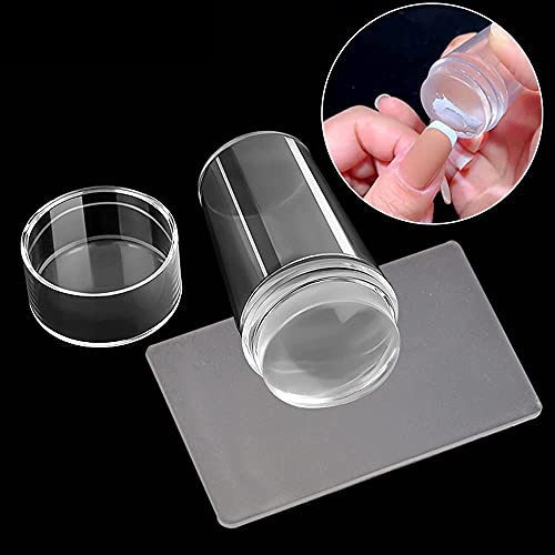Buransh Nail Art Tool Stamps Kit Transparent Silicone Visible Body Jelly with Acrylic Scrapers French Replaceable Stamper Heads Stamping Polish Manicure Best Product for Girl Female Bridal Gift - Image 2